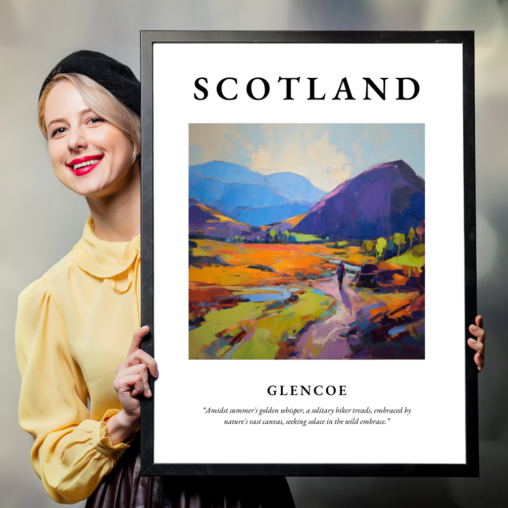 Person holding a poster of Glencoe