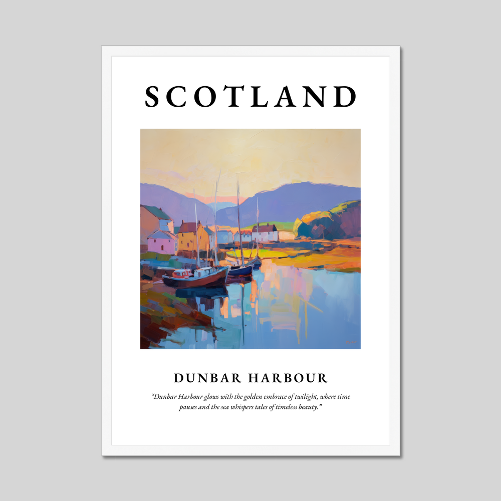 Poster in a white frame with the word Scotland