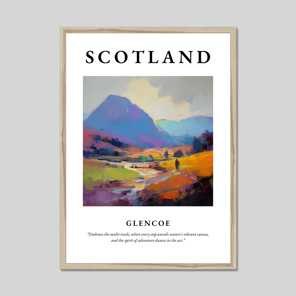 Poster in a natural frame with the word Scotland