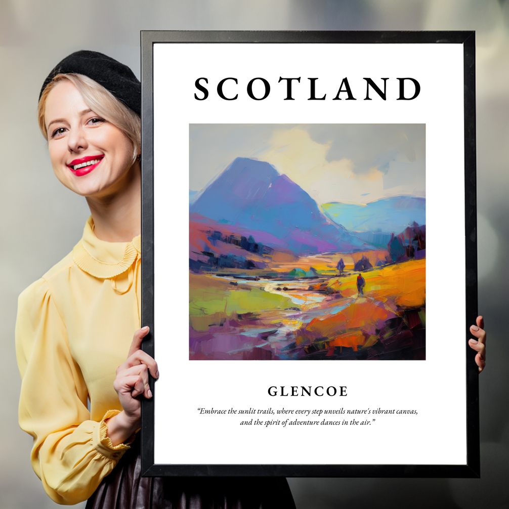 Person holding a poster of Glencoe