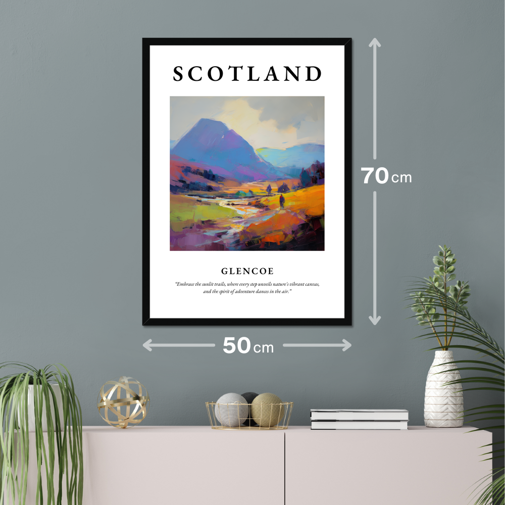 Poster of Glencoe hanging on a wall
