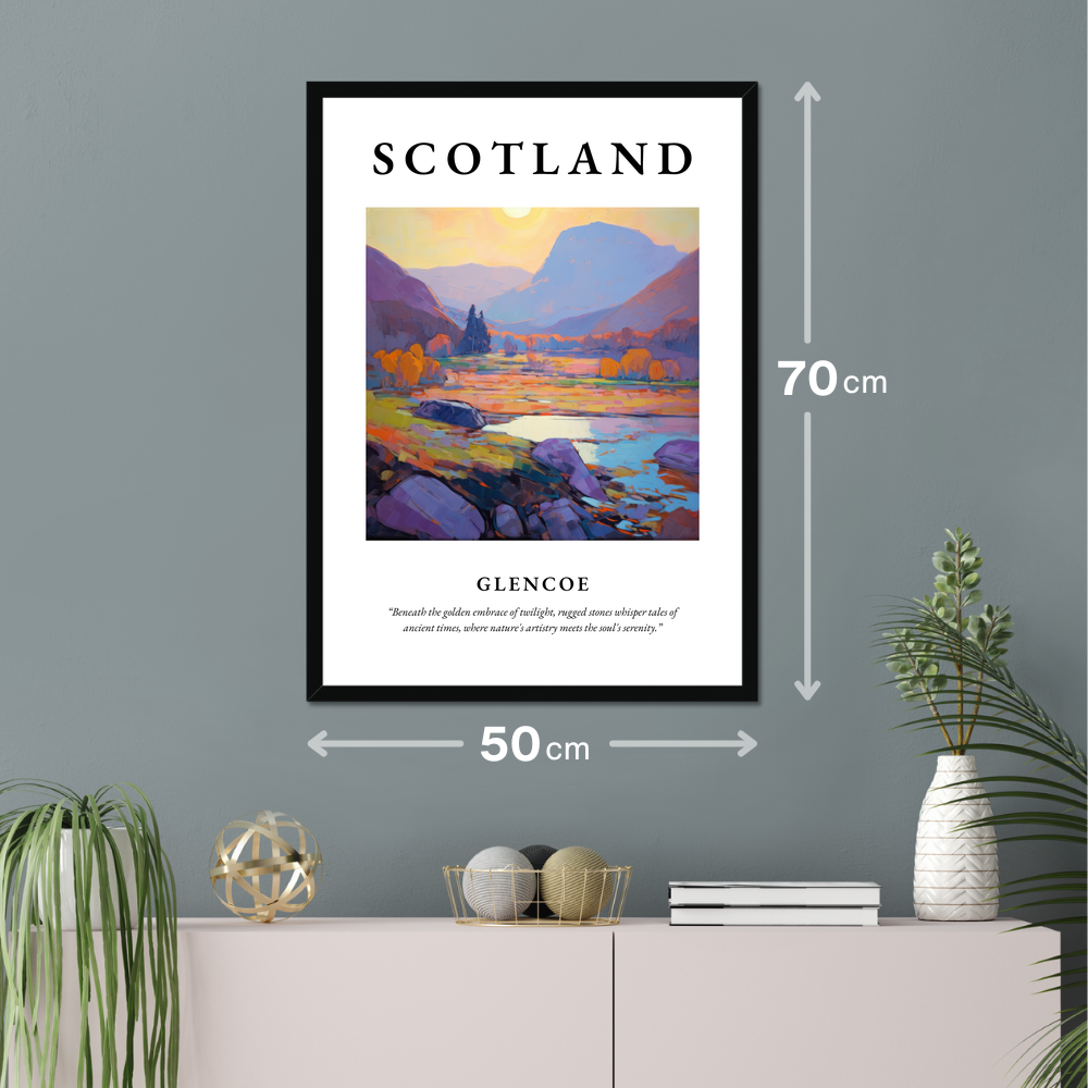 Poster of Glencoe hanging on a wall