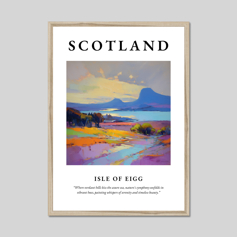 Poster in a natural frame with the word Scotland