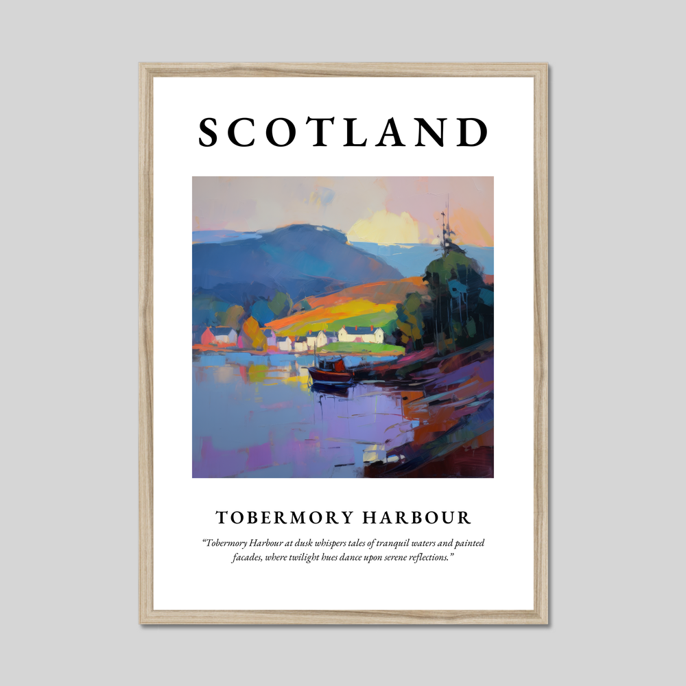 Poster in a natural frame with the word Scotland