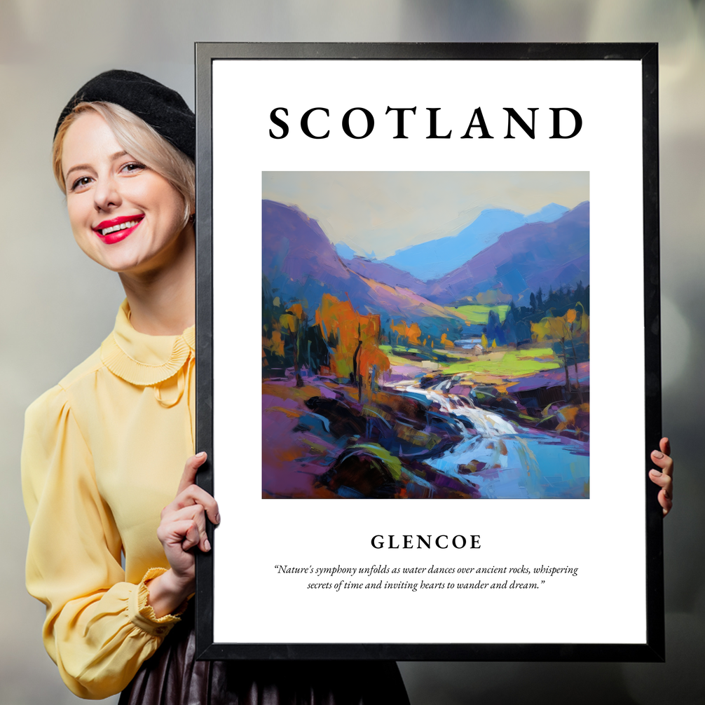 Person holding a poster of Glencoe