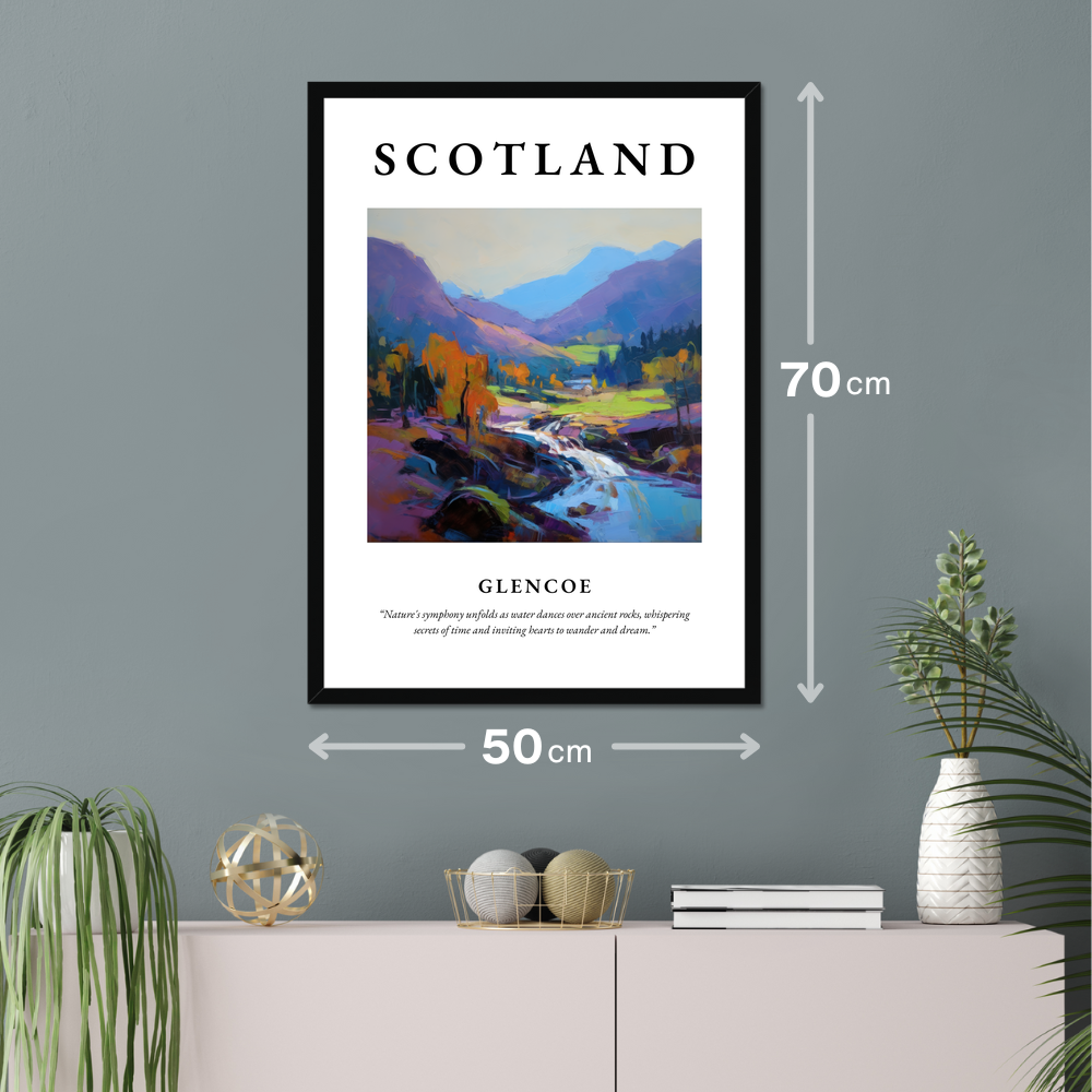 Poster of Glencoe hanging on a wall