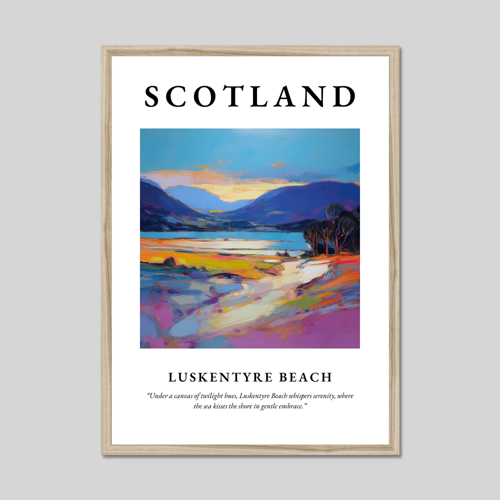 Poster in a natural frame with the word Scotland