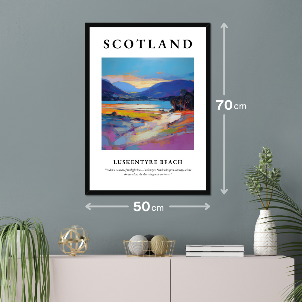 Poster of Luskentyre Beach hanging on a wall