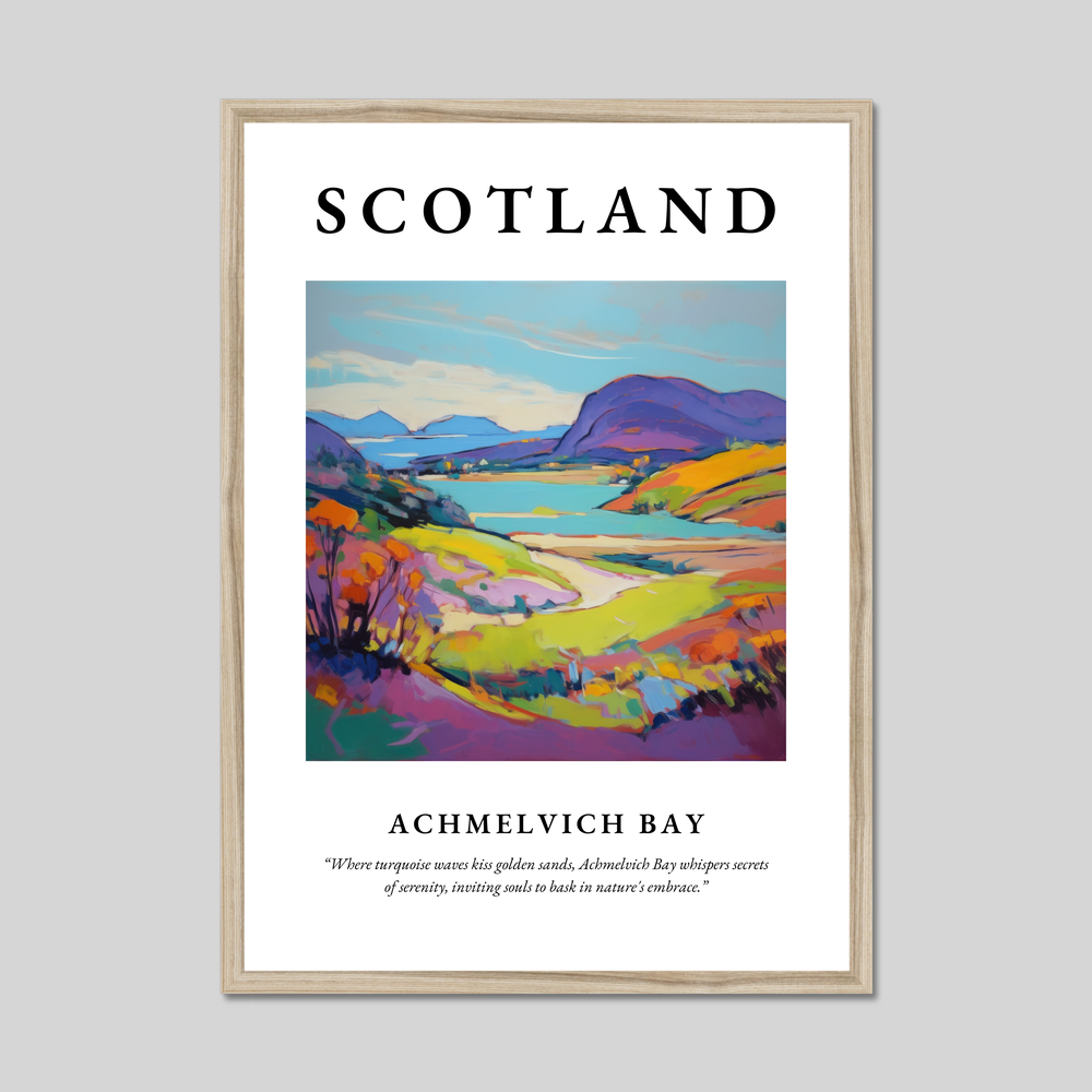 Poster in a natural frame with the word Scotland