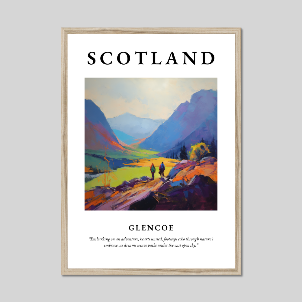 Poster in a natural frame with the word Scotland