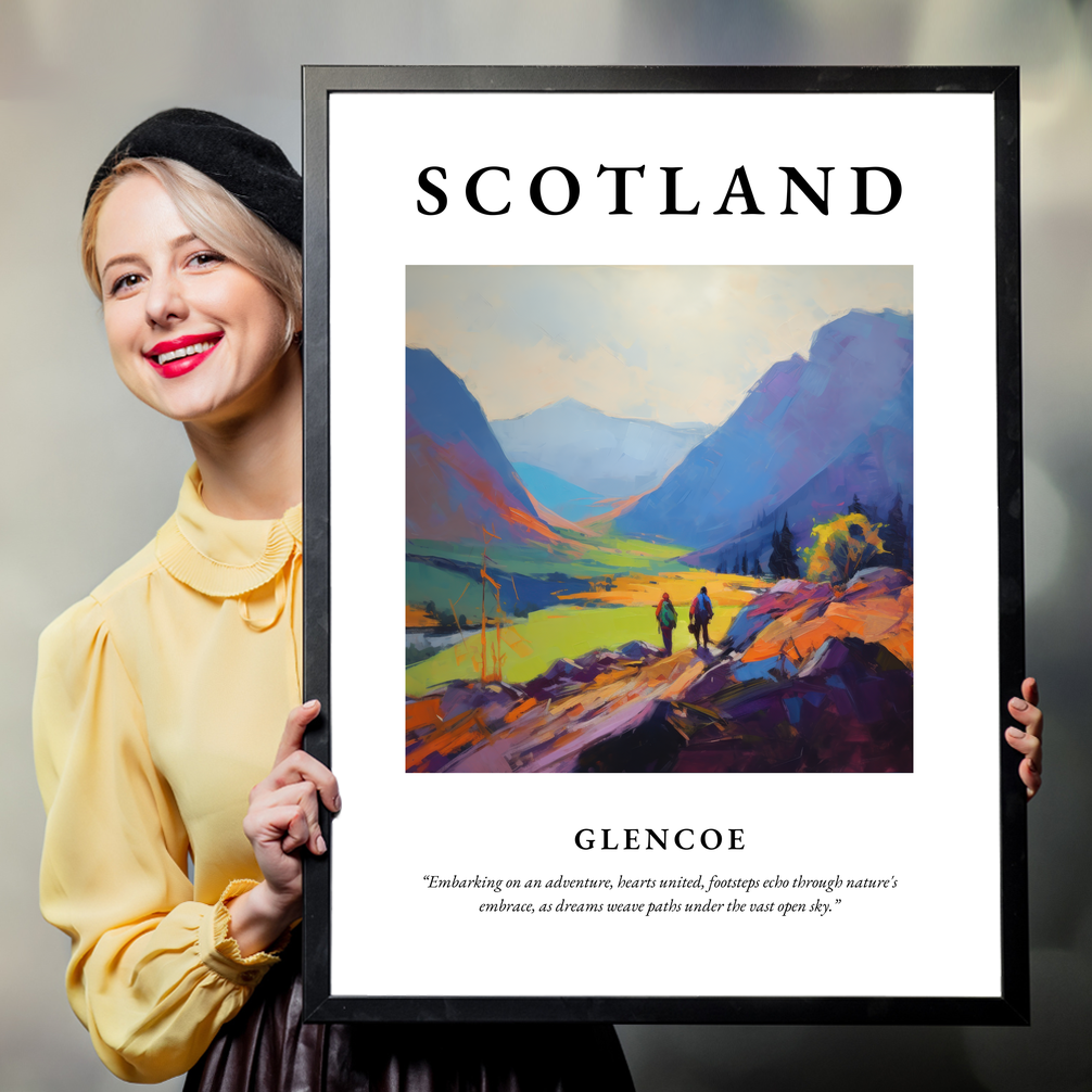 Person holding a poster of Glencoe