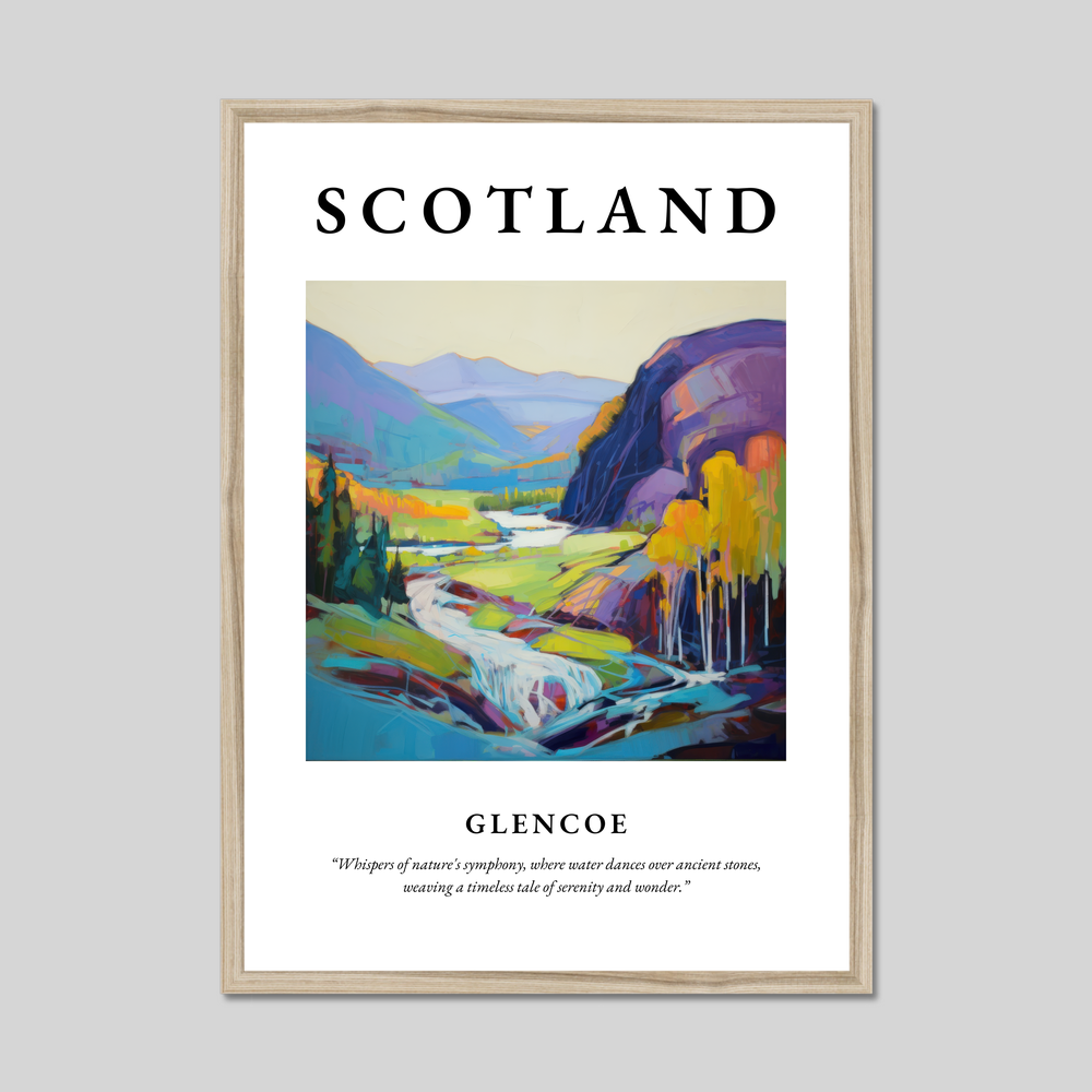Poster in a natural frame with the word Scotland