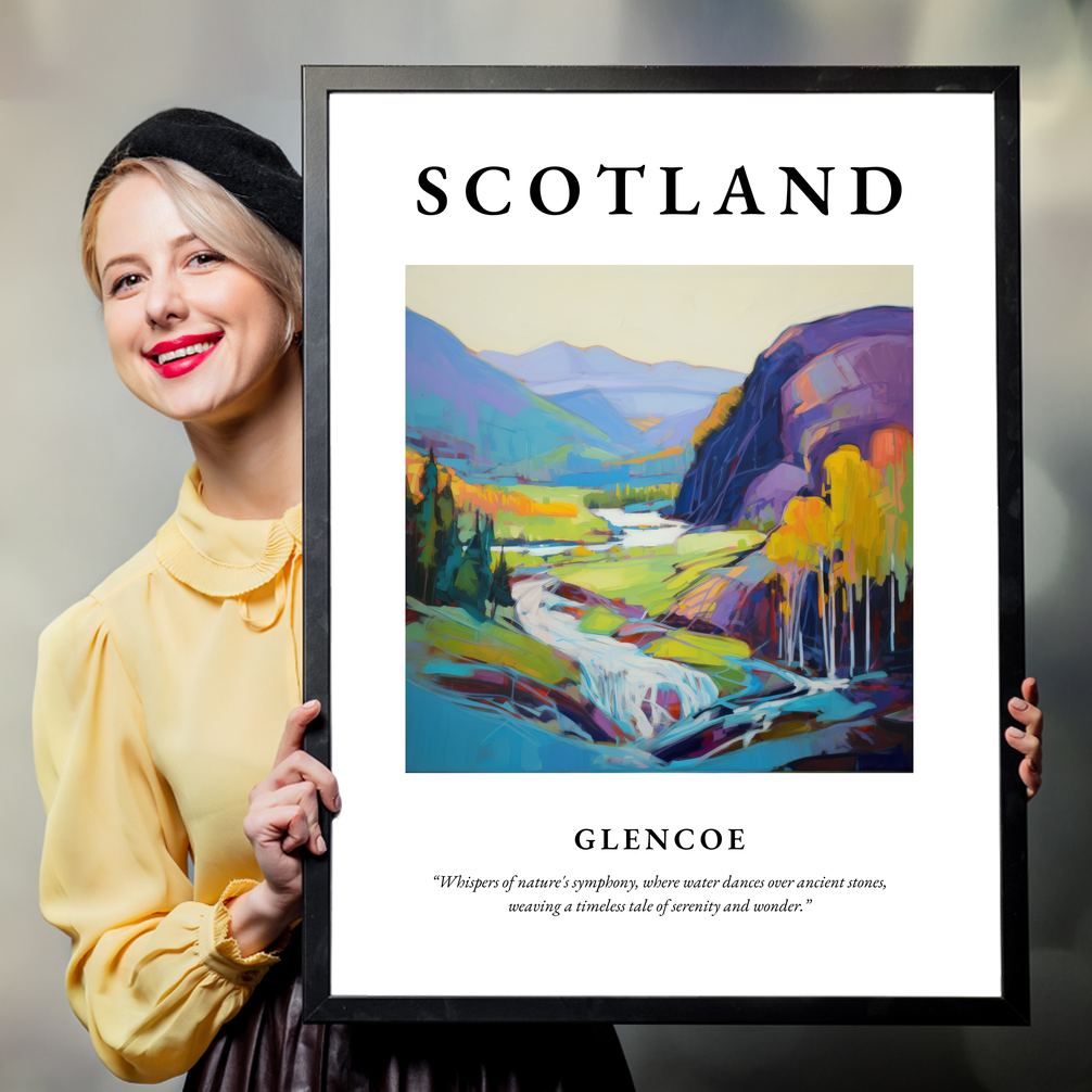 Person holding a poster of Glencoe
