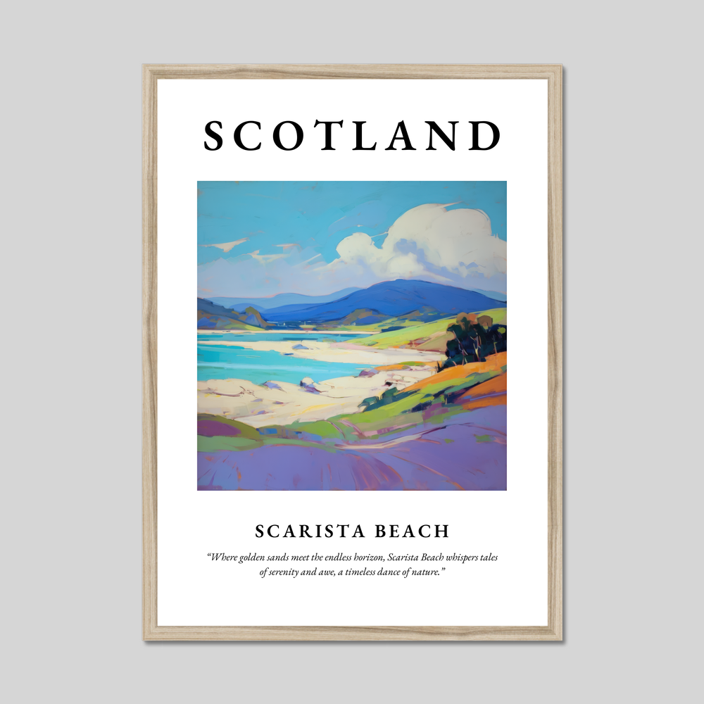 Poster in a natural frame with the word Scotland