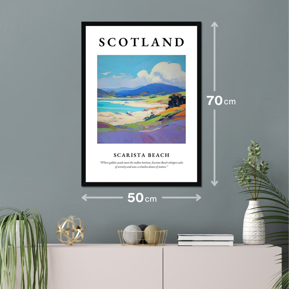 Poster of Scarista Beach hanging on a wall