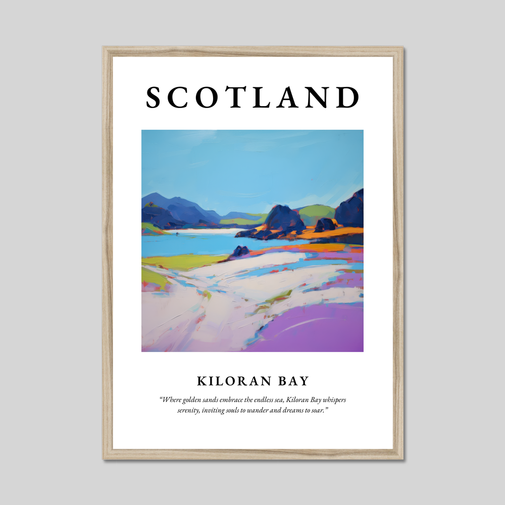 Poster in a natural frame with the word Scotland