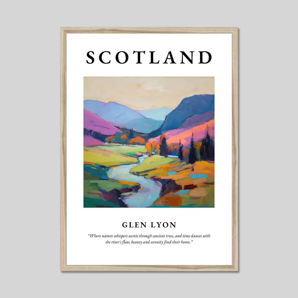 Poster in a natural frame with the word Scotland