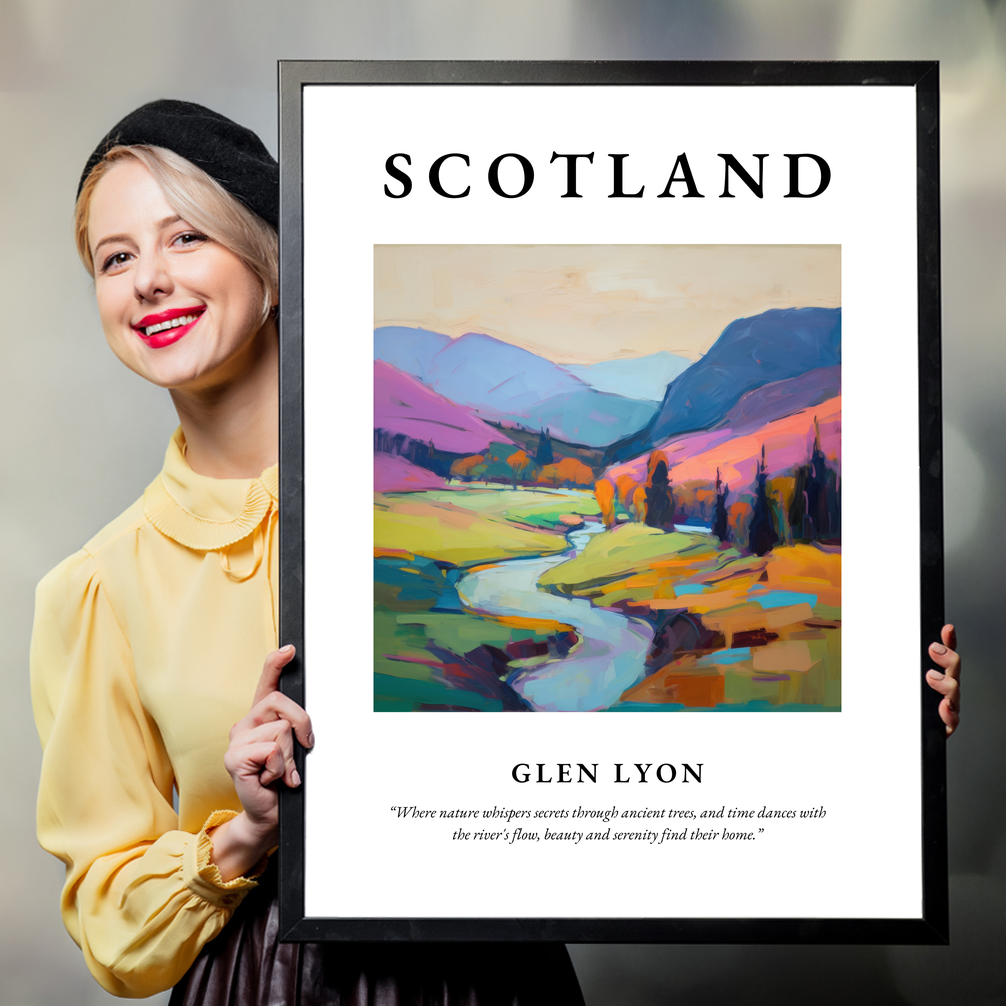 Person holding a poster of Glen Lyon