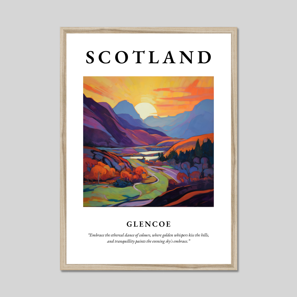 Poster in a natural frame with the word Scotland