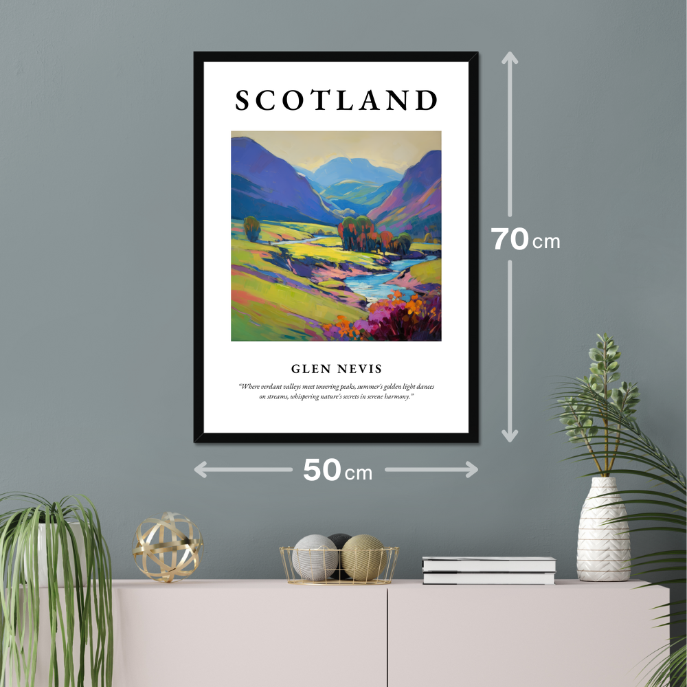 Poster of Glen Nevis hanging on a wall