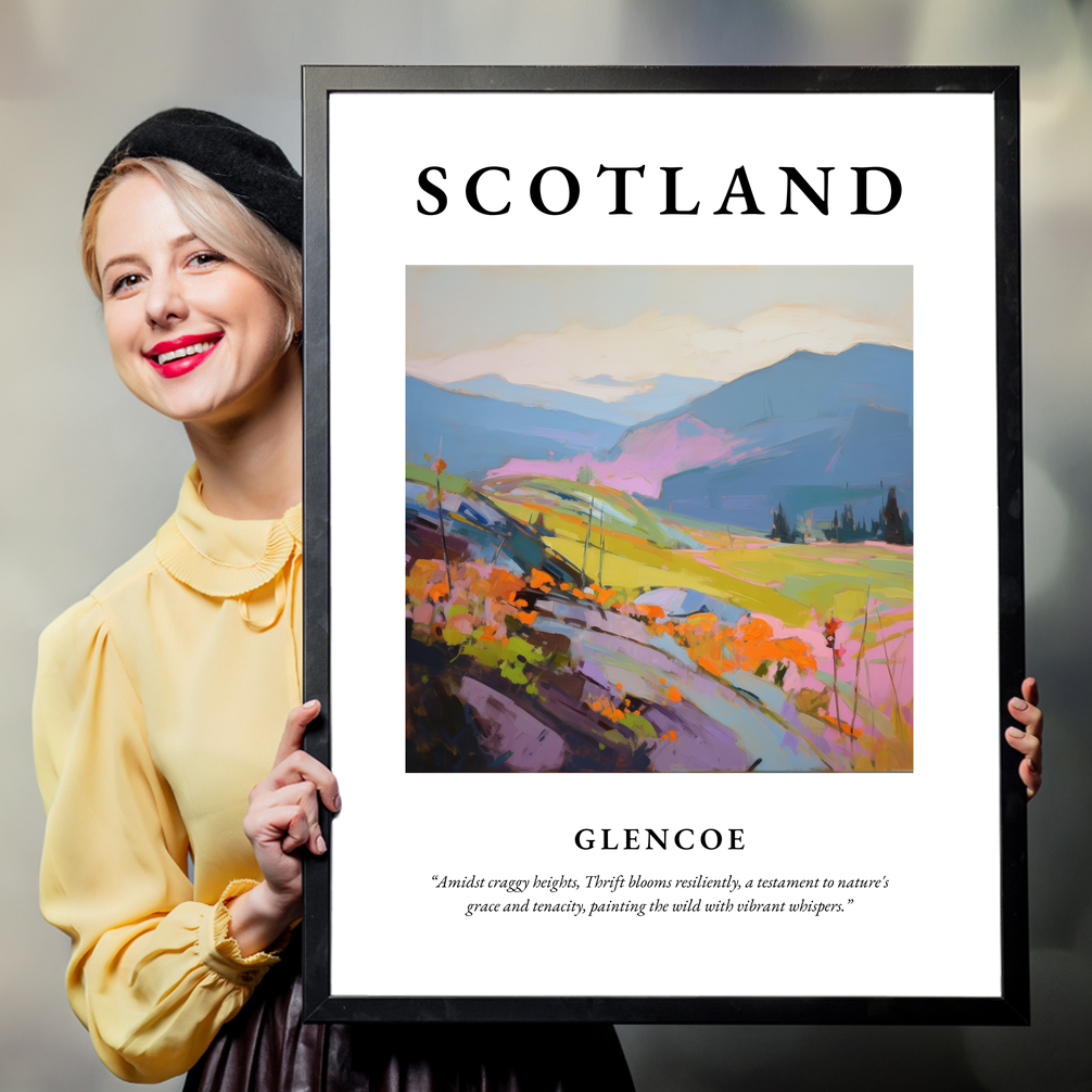 Person holding a poster of Glencoe