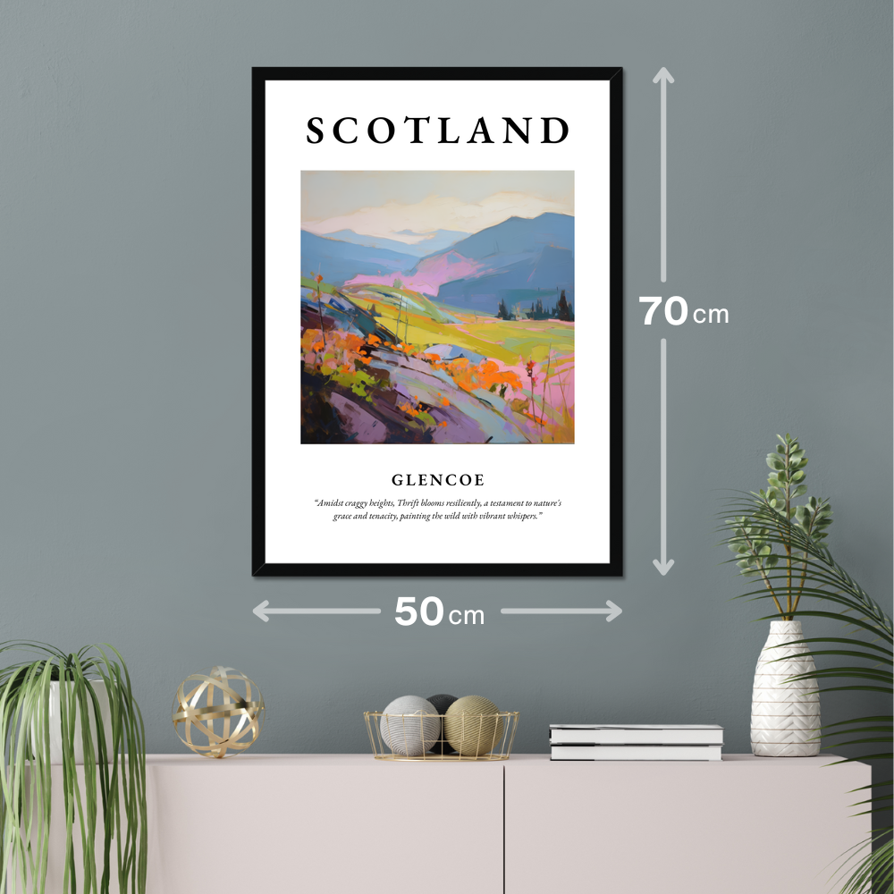Poster of Glencoe hanging on a wall