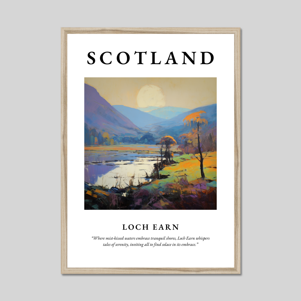 Poster in a natural frame with the word Scotland