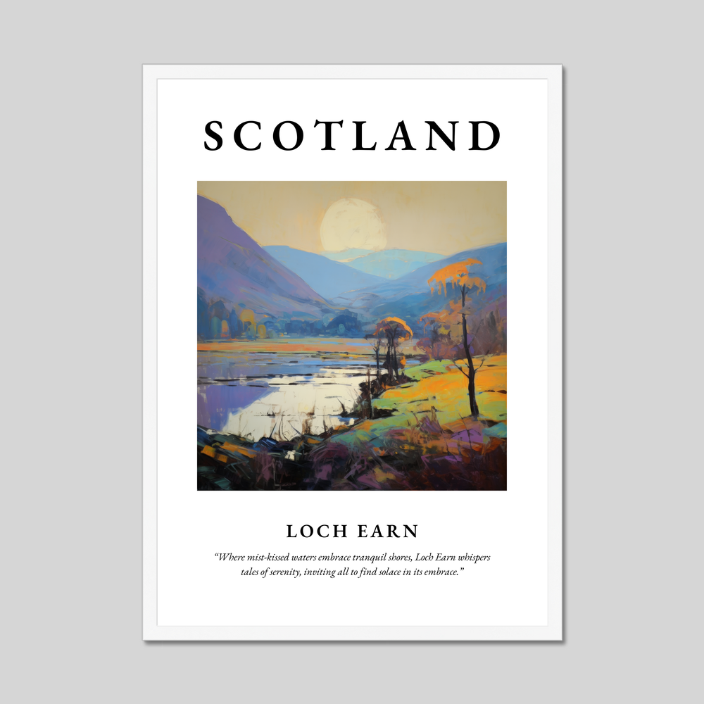 Poster in a white frame with the word Scotland