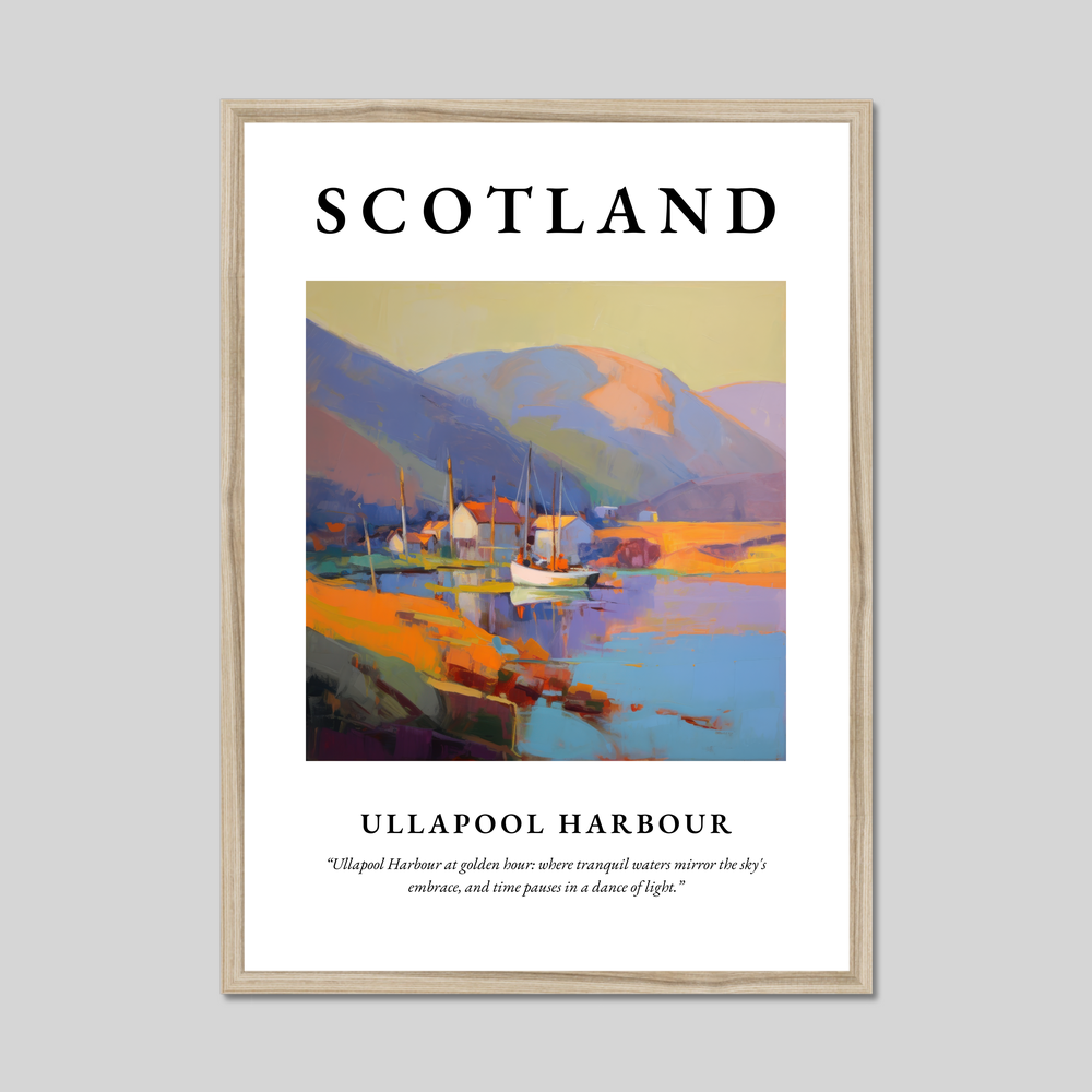 Poster in a natural frame with the word Scotland