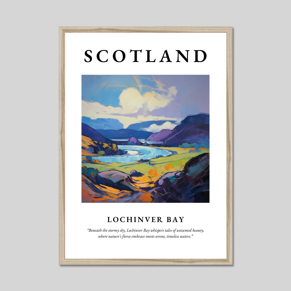 Poster in a natural frame with the word Scotland