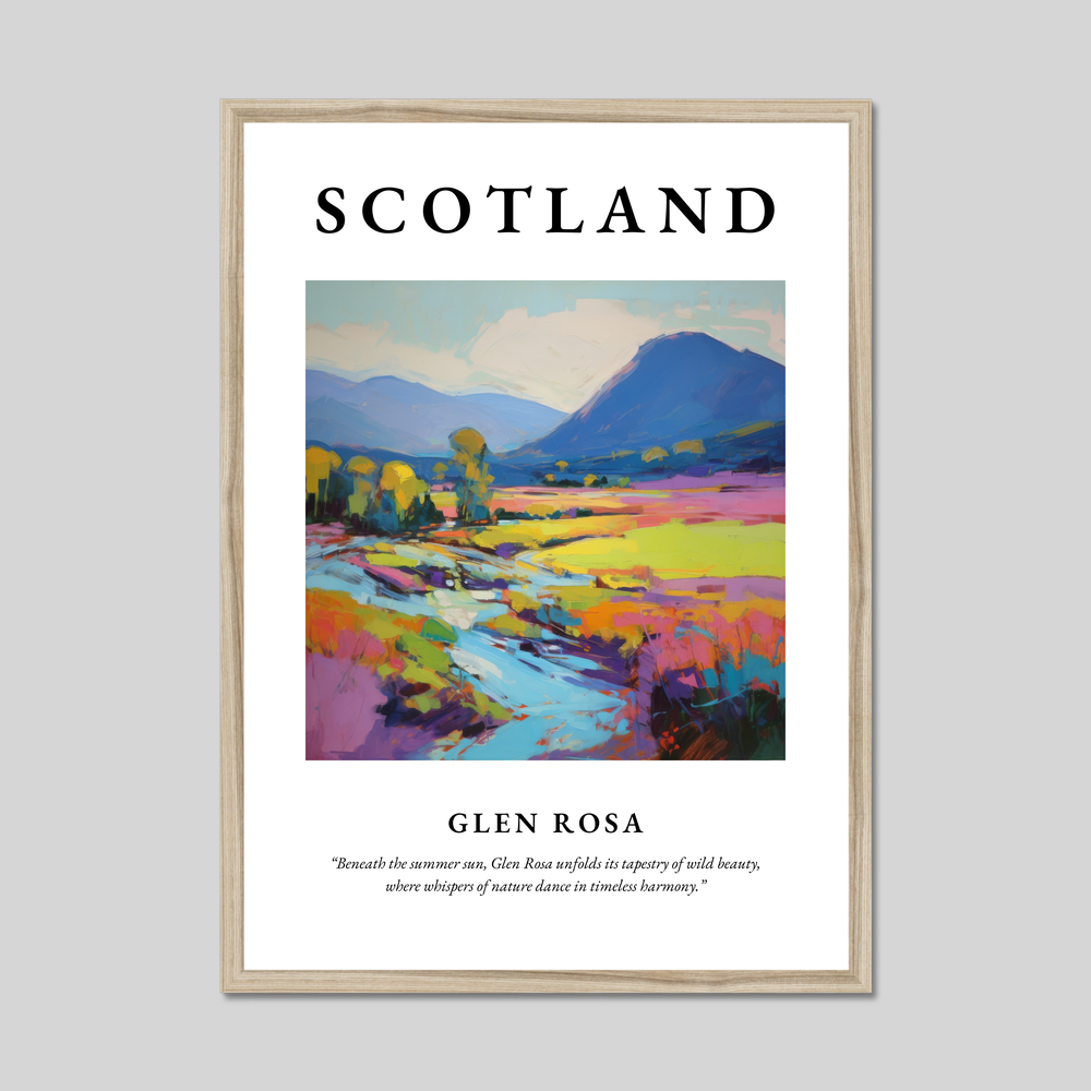 Poster in a natural frame with the word Scotland