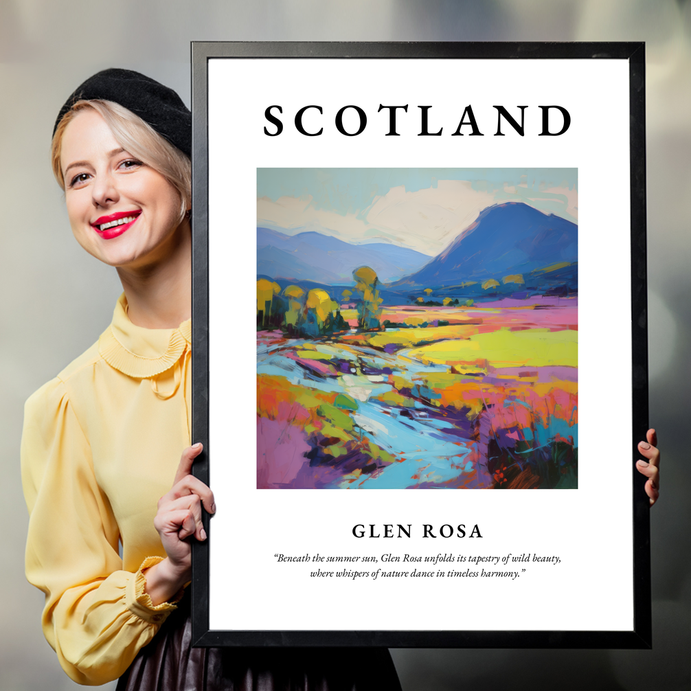 Person holding a poster of Glen Rosa