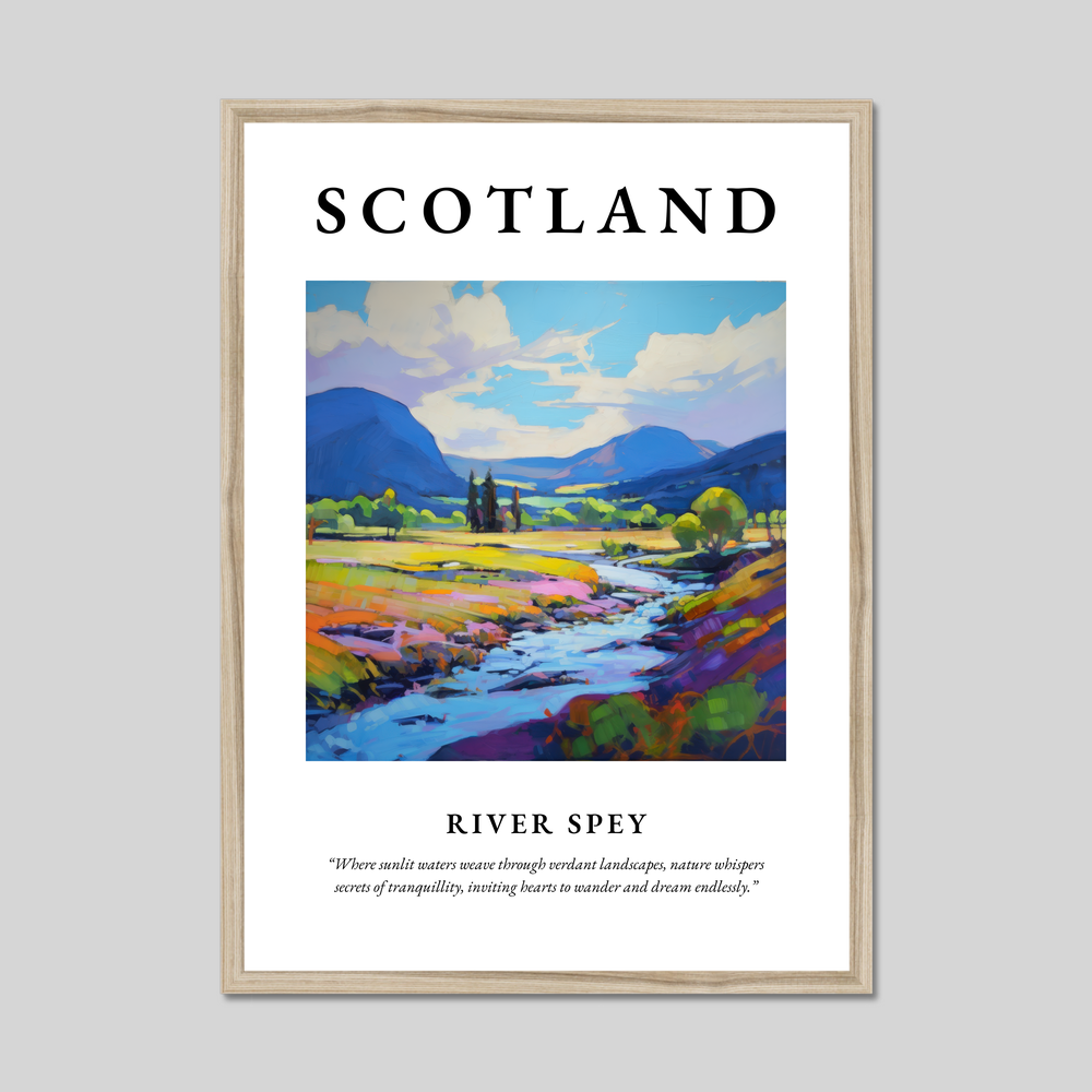 Poster in a natural frame with the word Scotland