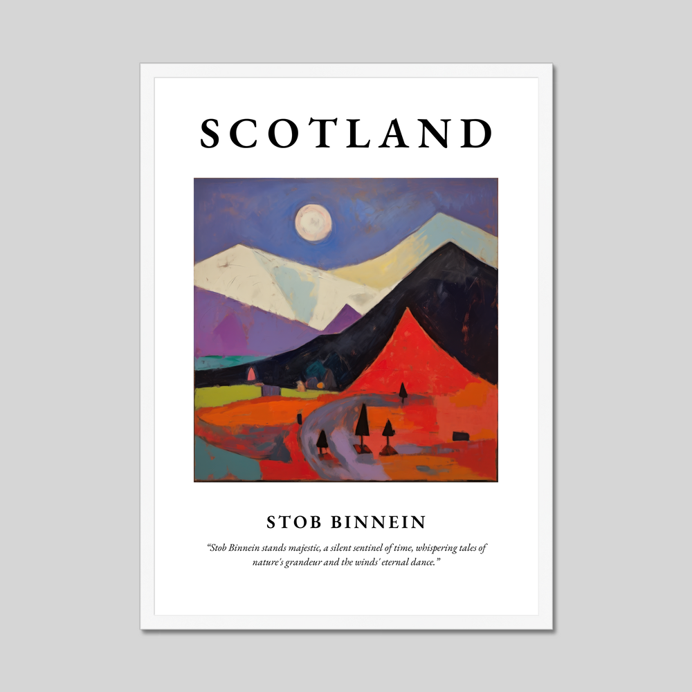 Poster in a white frame with the word Scotland