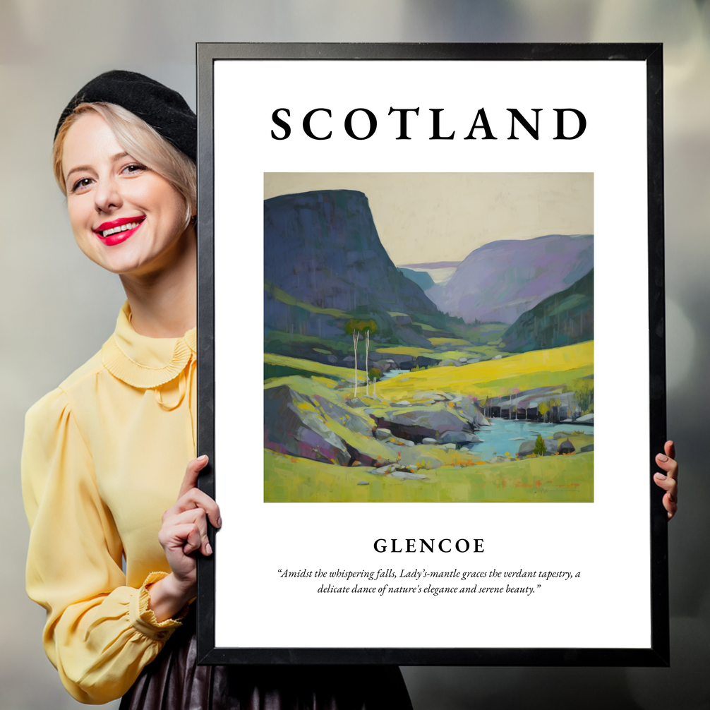 Person holding a poster of Glencoe