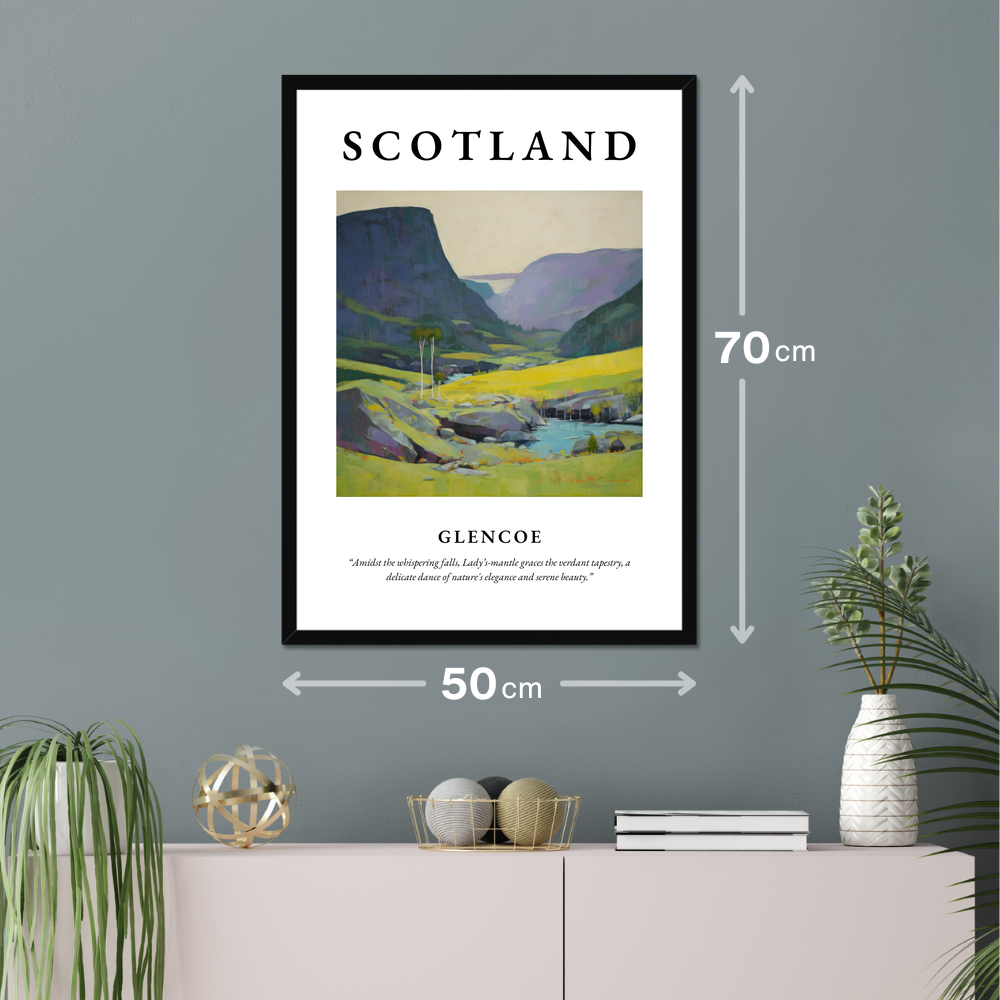 Poster of Glencoe hanging on a wall