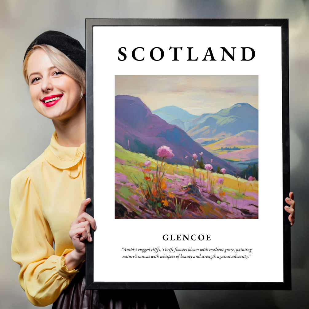 Person holding a poster of Glencoe