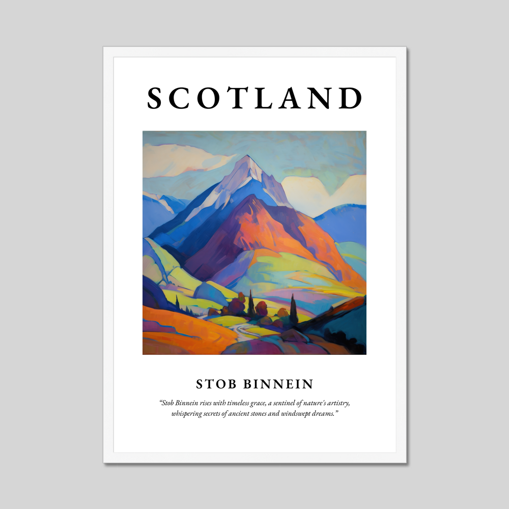 Poster in a white frame with the word Scotland
