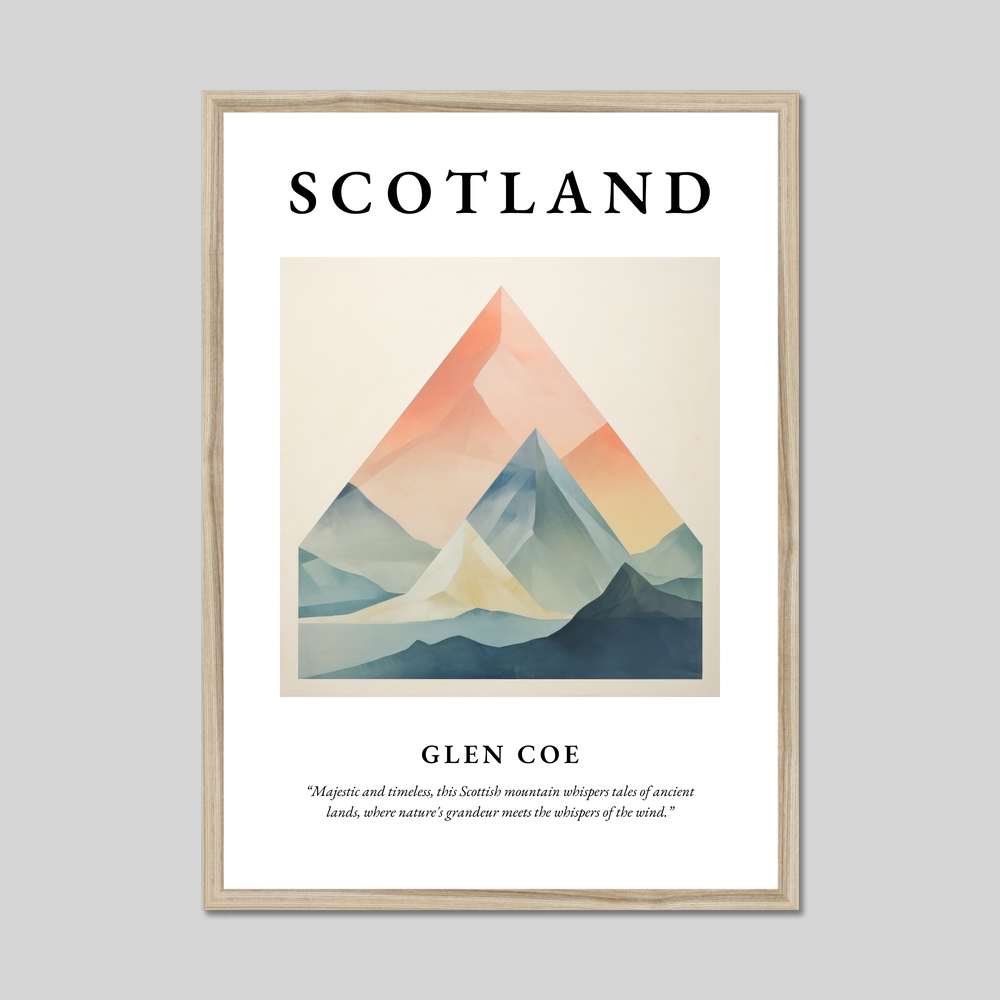 Poster in a natural frame with the word Scotland