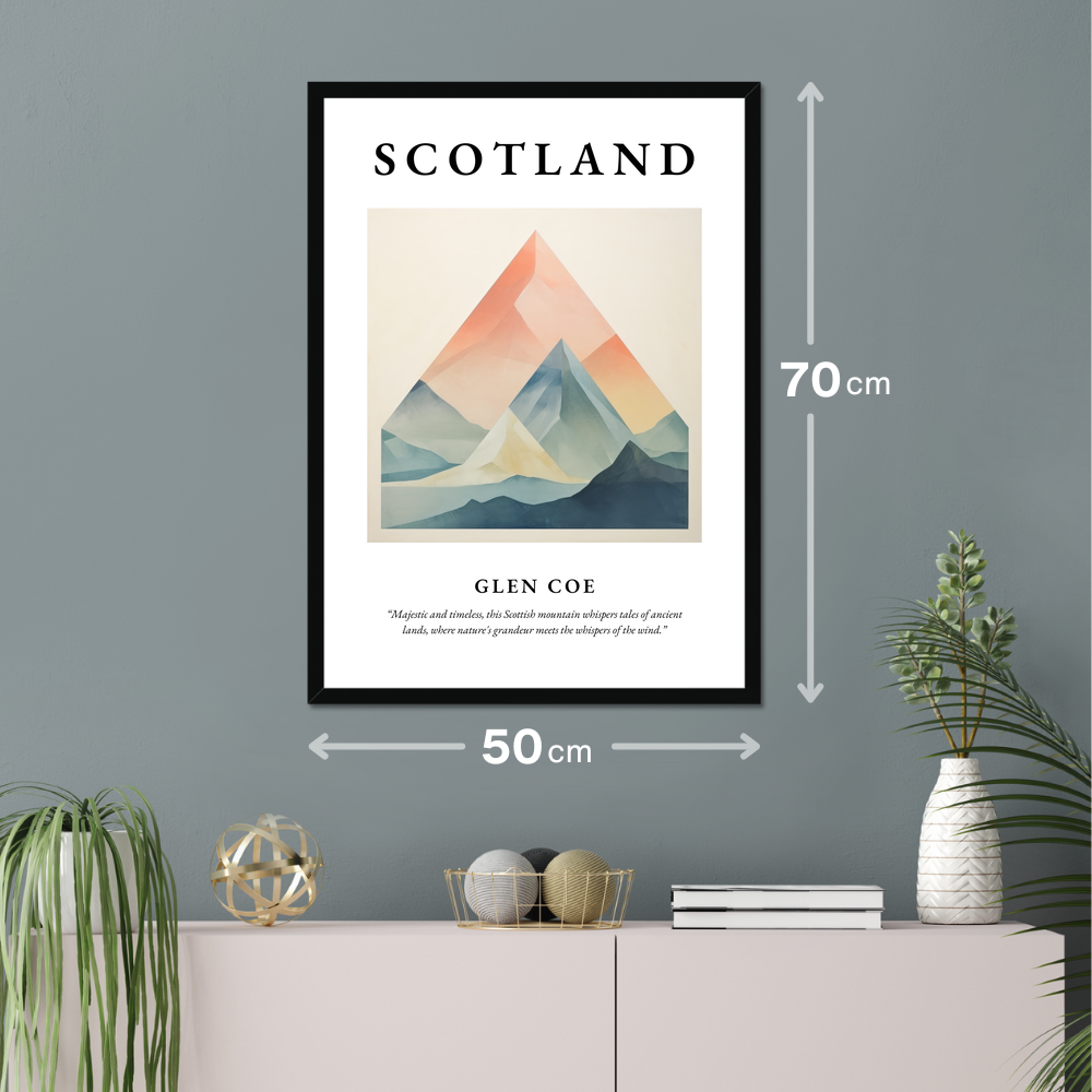 Poster of Glen Coe hanging on a wall