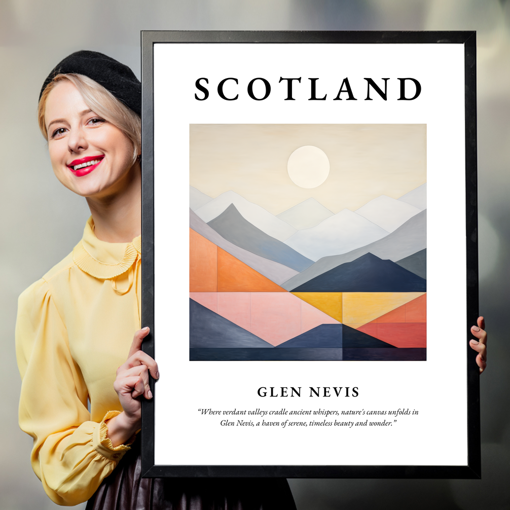 Person holding a poster of Glen Nevis