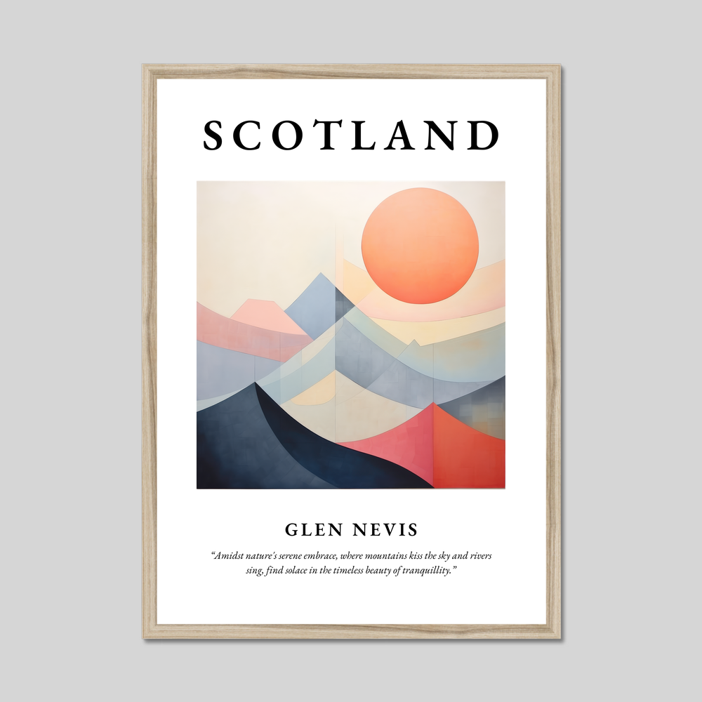 Poster in a natural frame with the word Scotland