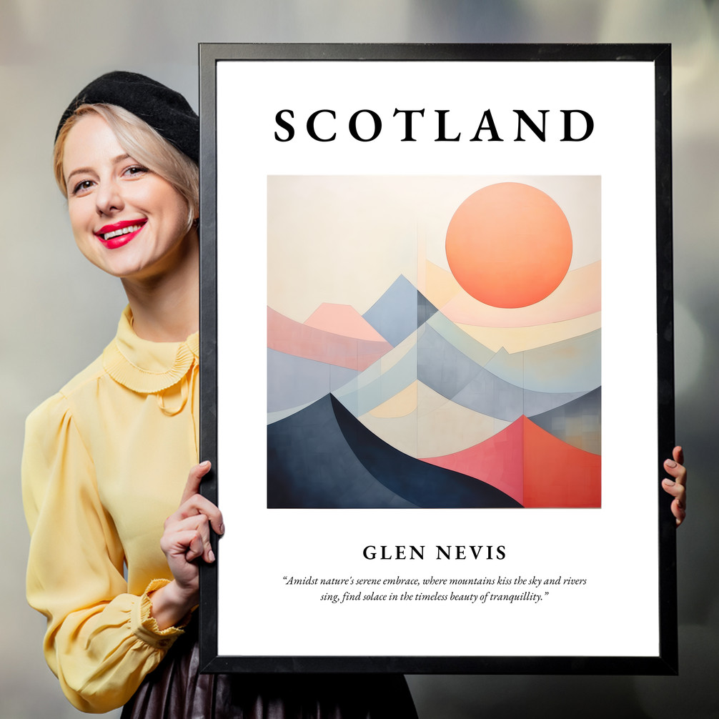 Person holding a poster of Glen Nevis