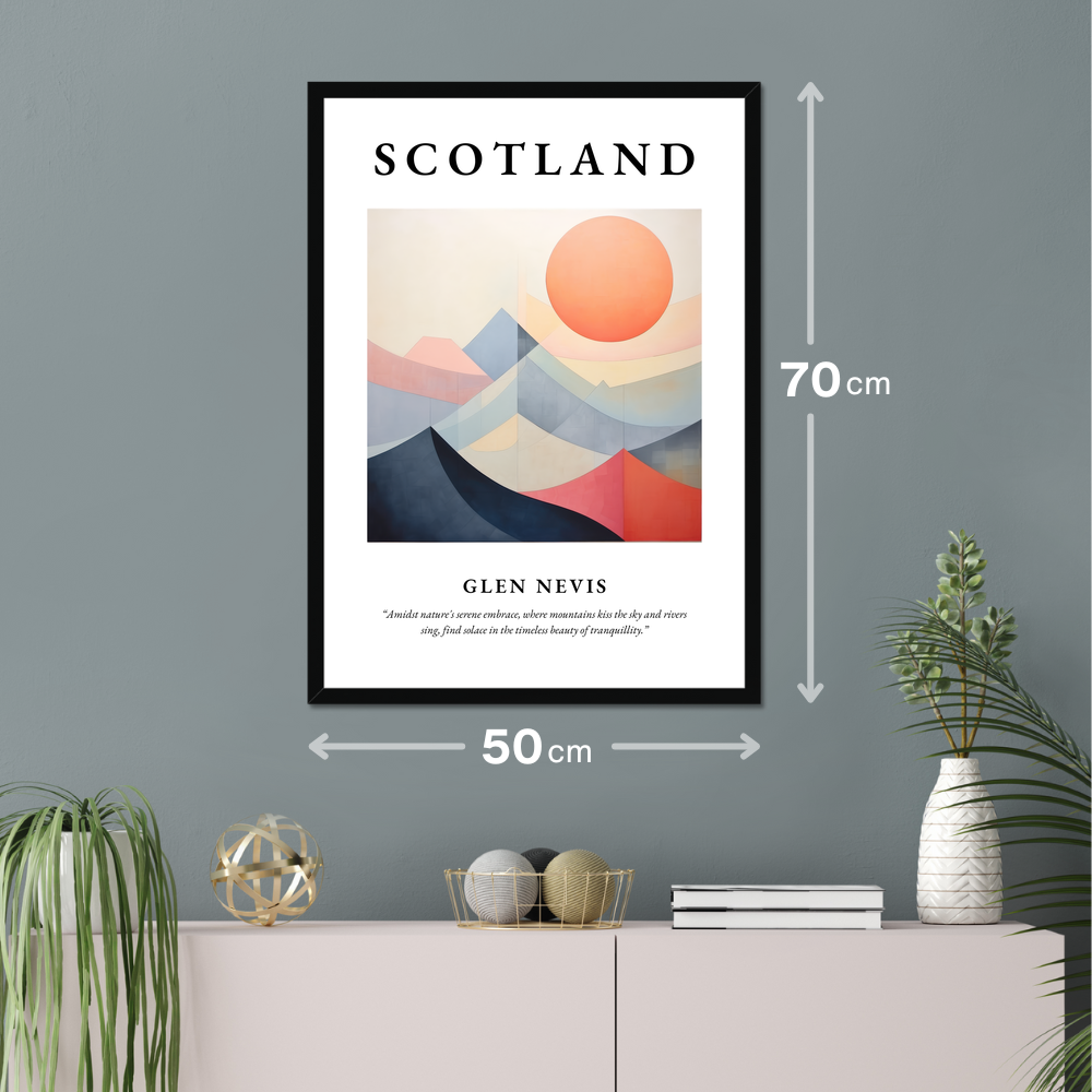 Poster of Glen Nevis hanging on a wall