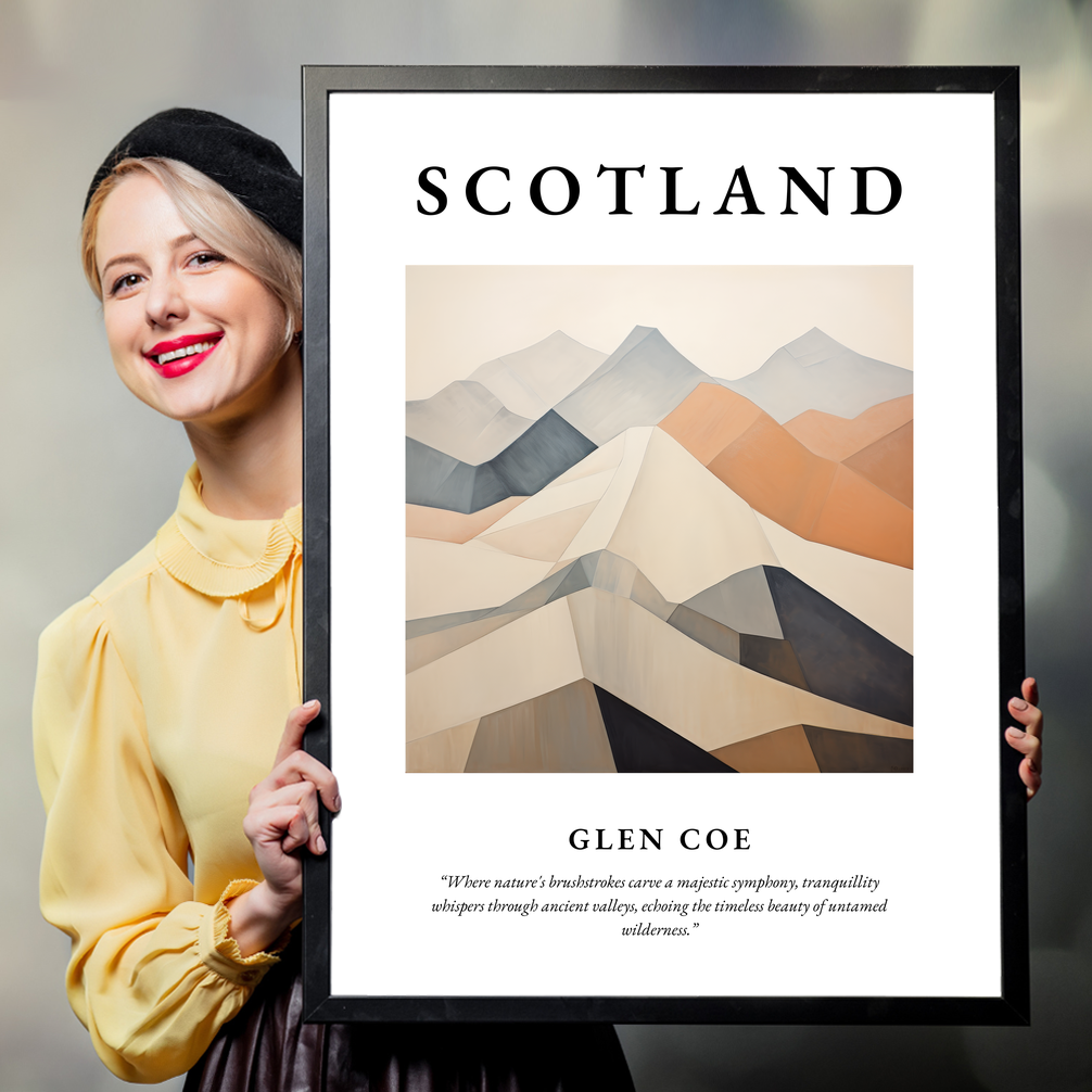 Person holding a poster of Glen Coe