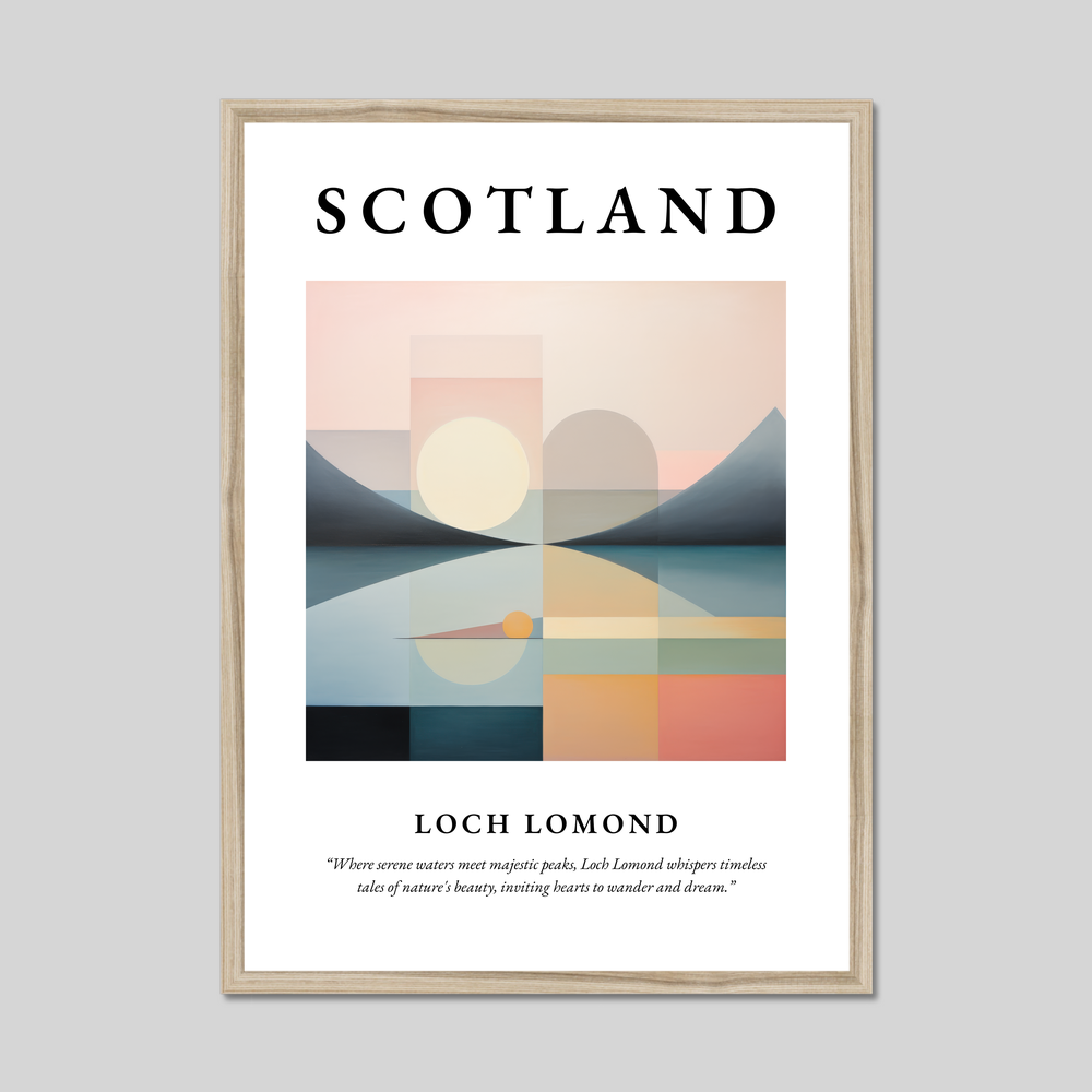 Poster in a natural frame with the word Scotland