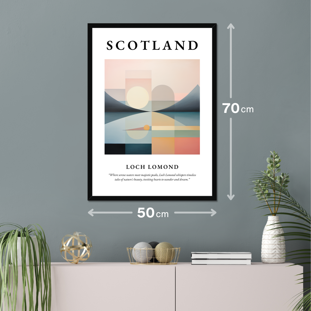 Poster of Loch Lomond hanging on a wall