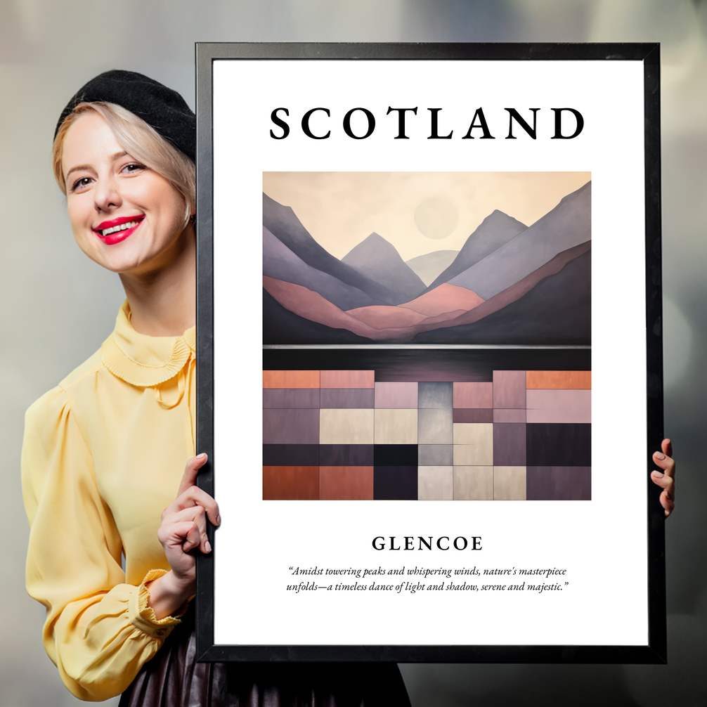 Person holding a poster of Glencoe