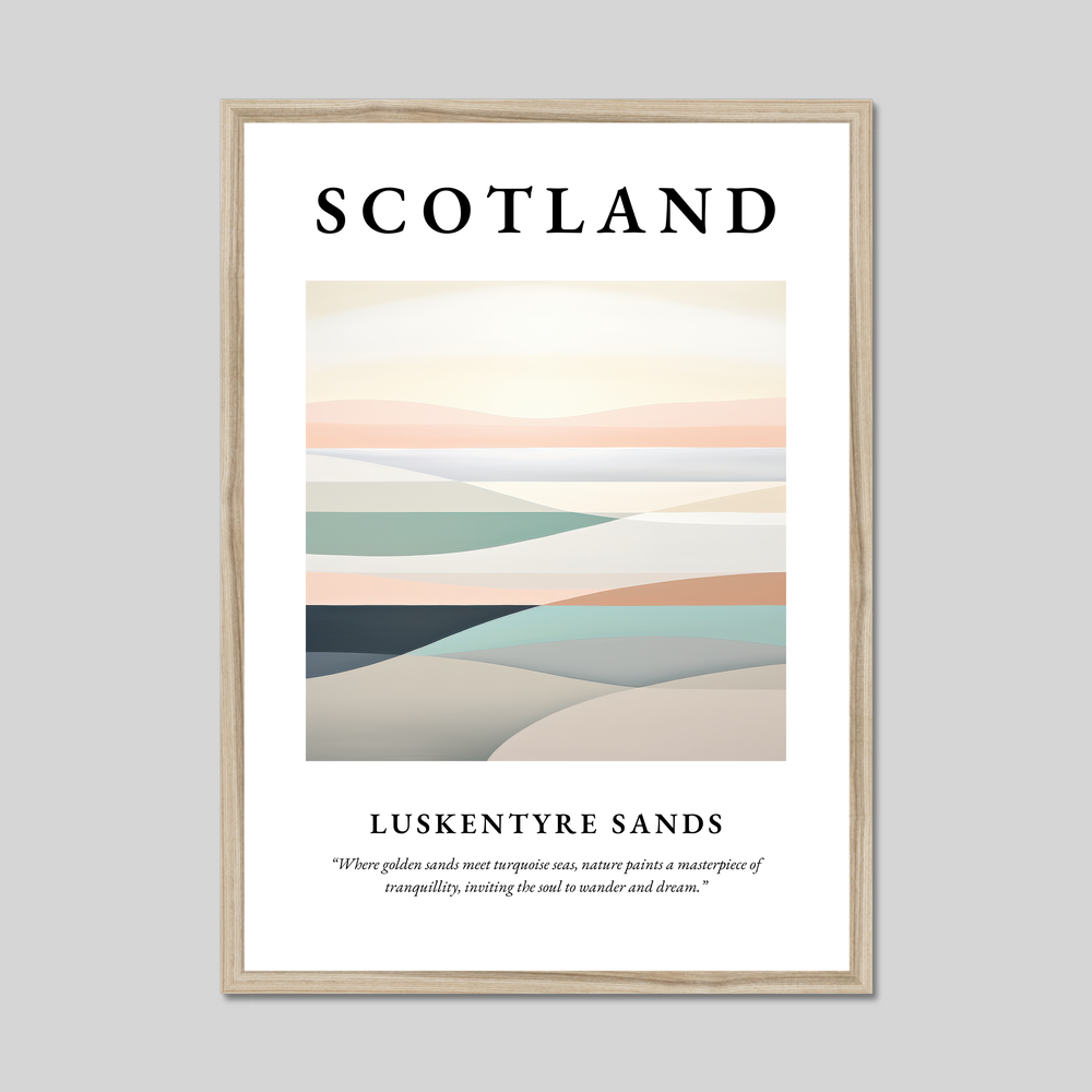 Poster in a natural frame with the word Scotland