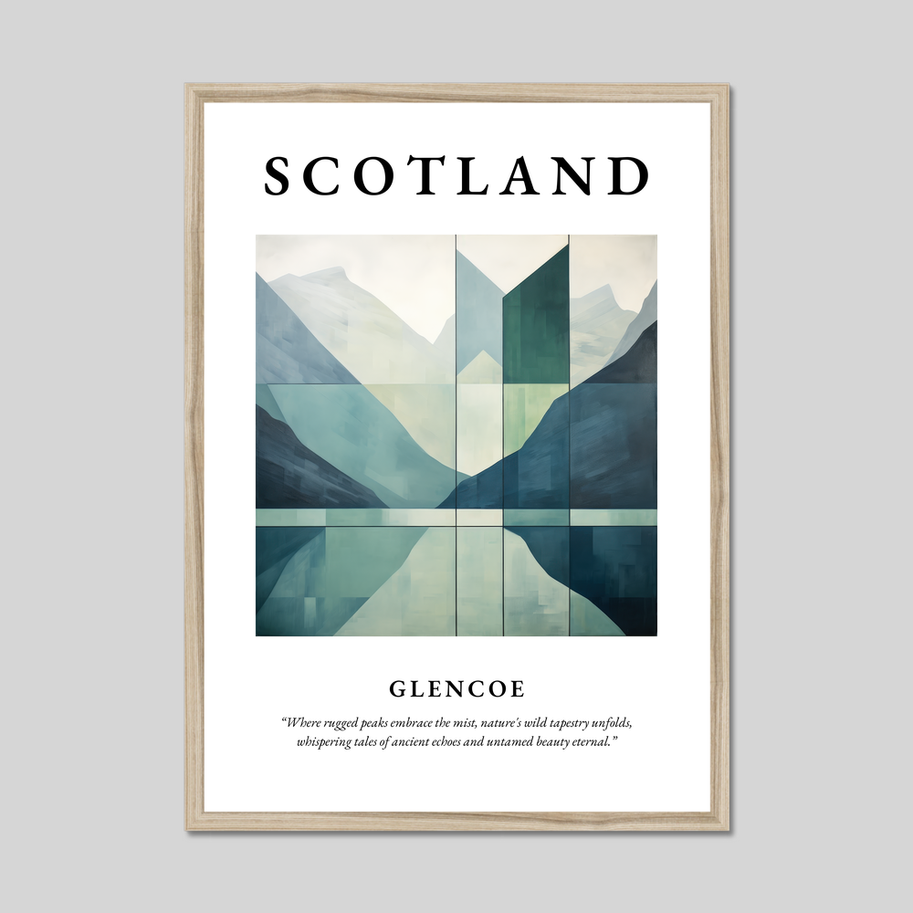 Poster in a natural frame with the word Scotland